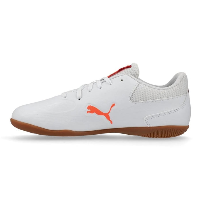 Puma Truco III Jnr IN Indoor Football Shoes (White/Glowing Red/Dark Crimson)