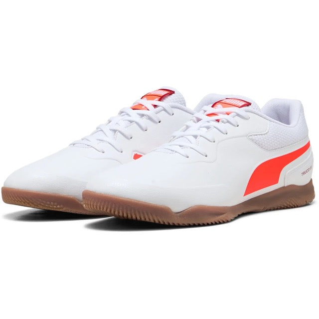 Puma Truco III IN Indoor Football Shoes (White/Glowing Red/Dark Crimson)