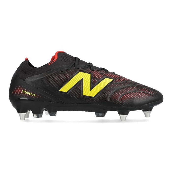 New Balance Tekela V5 Elite Low-Cut SG Football Boots (Black/Yellow/Fire cracker)