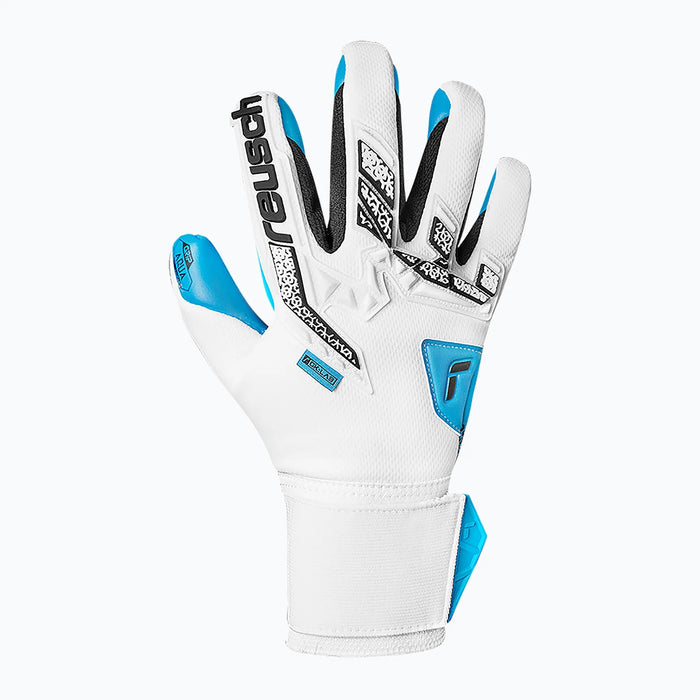 Reusch Attrakt Freegel Aqua GK Gloves (White/Black/Aqua Blue)