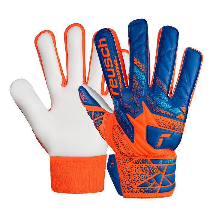 Reusch Starter Solid Finger Support Junior GK Gloves (Orange/Blue)