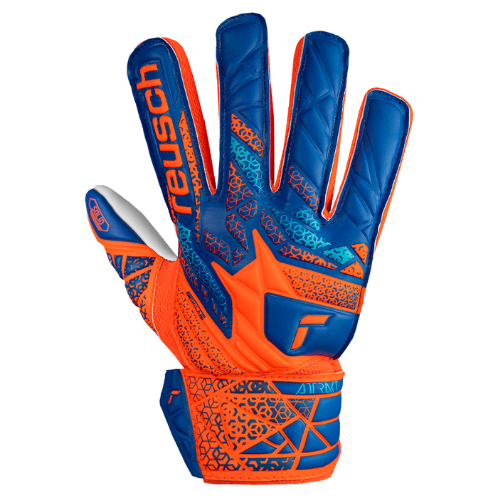 Reusch Starter Solid Finger Support Junior GK Gloves (Orange/Blue)