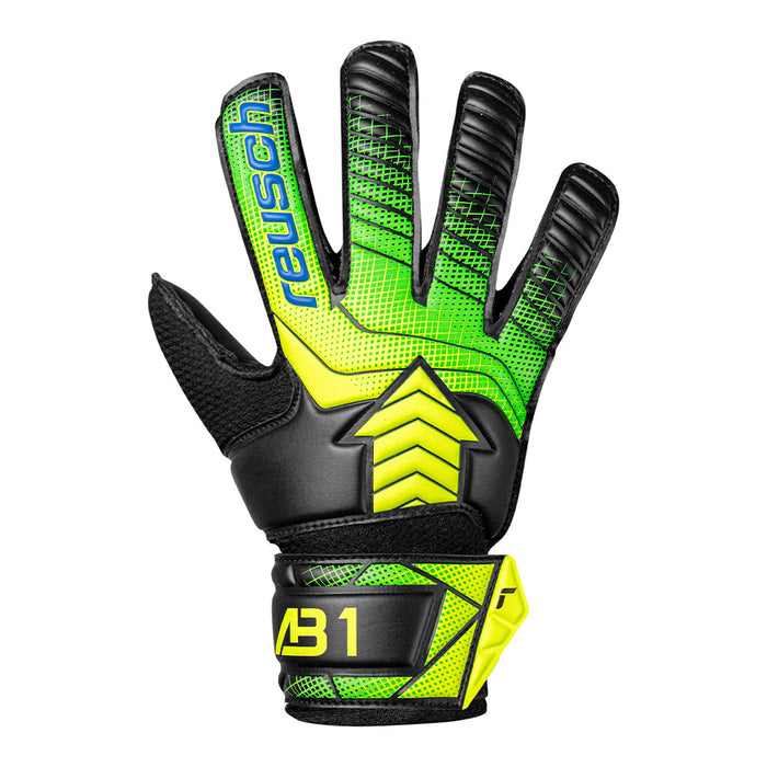 Reusch Attrakt AB1 Solid Junior GK Glove (Black/Safety Yellow/Black)