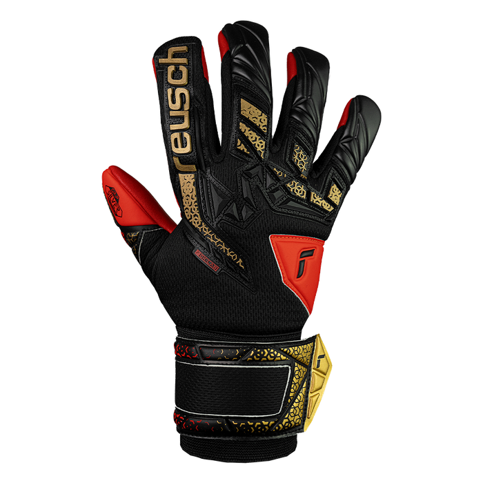 Reusch Attrakt Freegel Silver GK Gloves (Black/Gold/Fiery Red)