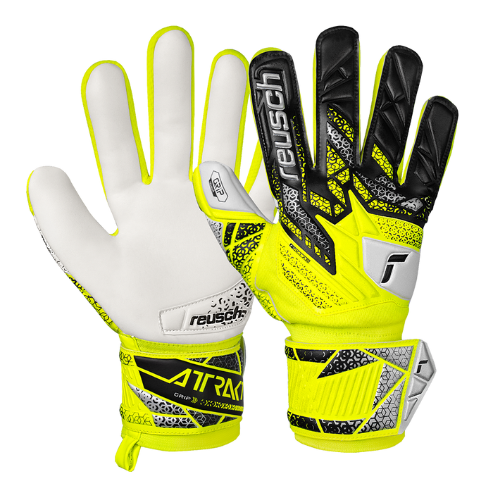 Reusch Attrakt Grip GK Gloves (Safety Yellow/Silver)