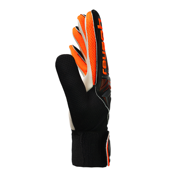 Reusch Attrakt Starter Solid Junior GK Gloves (Black/Shocking Orange)