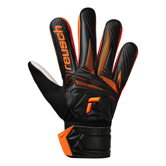 Reusch Attrakt Starter Solid Junior GK Gloves (Black/Shocking Orange)