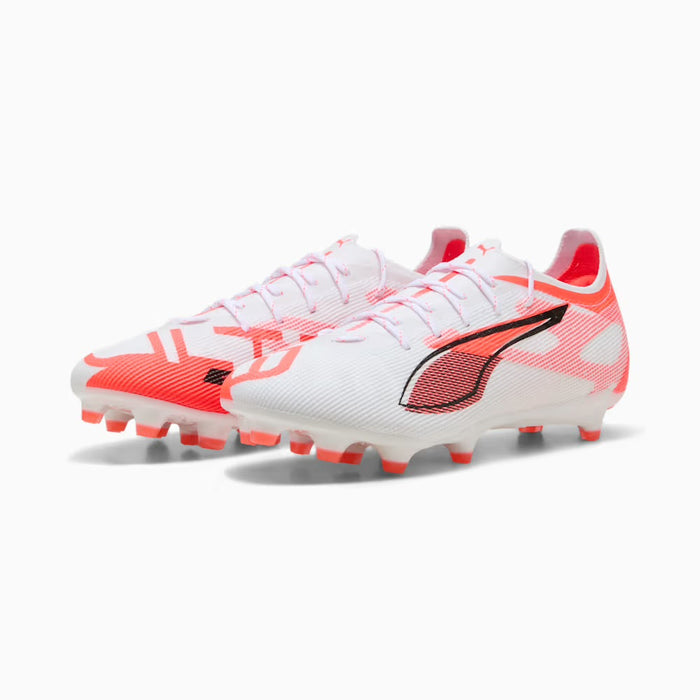 Puma Ultra 5 Pro FG/AG Football Boots (White/Black/Glowing Red)