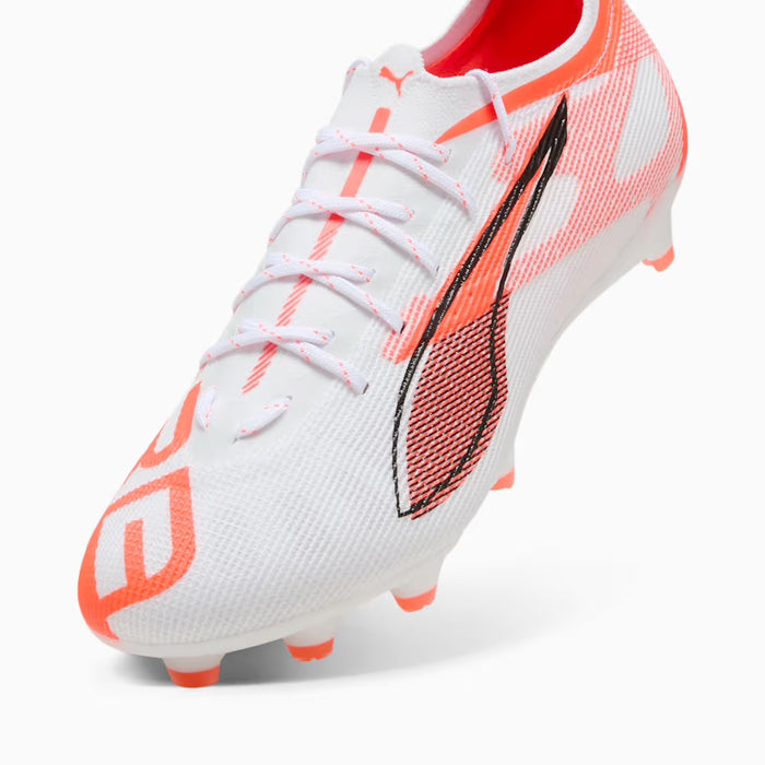 Puma Ultra 5 Pro FG/AG Football Boots (White/Black/Glowing Red)