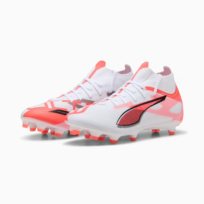 Puma Ultra 5 Match+ FG/AG Women's Football Boots (White/Black/Glowing Red)