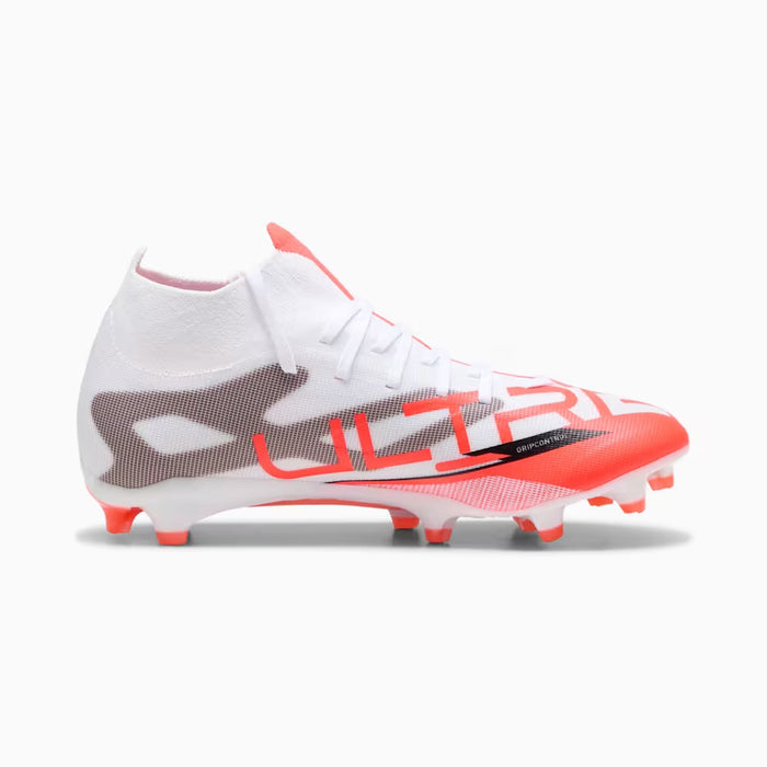 Puma Ultra 5 Match+ FG/AG Women's Football Boots (White/Black/Glowing Red)