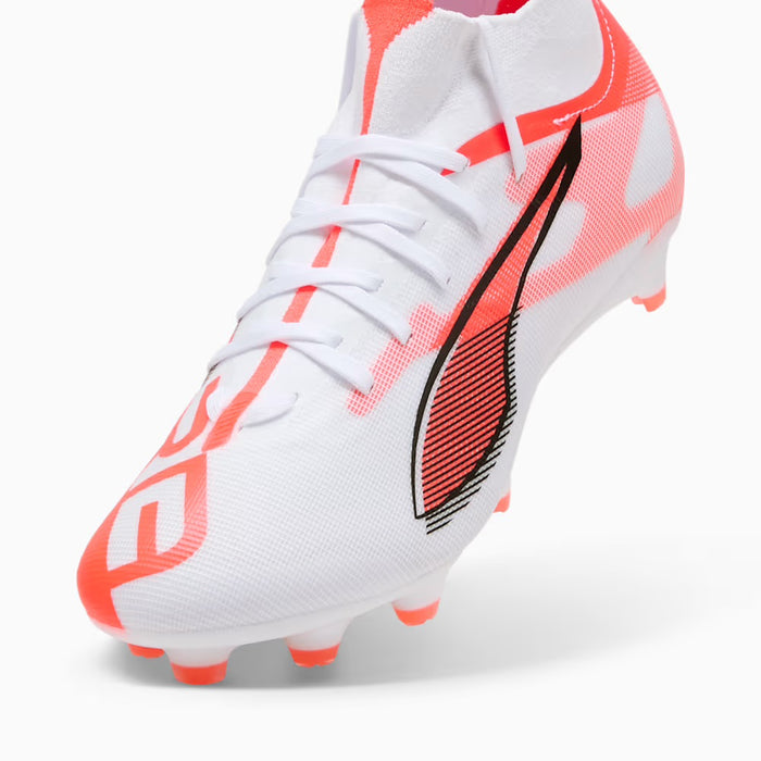 Puma Ultra 5 Match+ FG/AG Women's Football Boots (White/Black/Glowing Red)