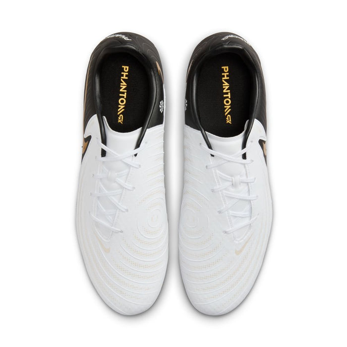 Nike Phantom GX 2 Academy FG Football Boots (White/Black/Metallic Gold)