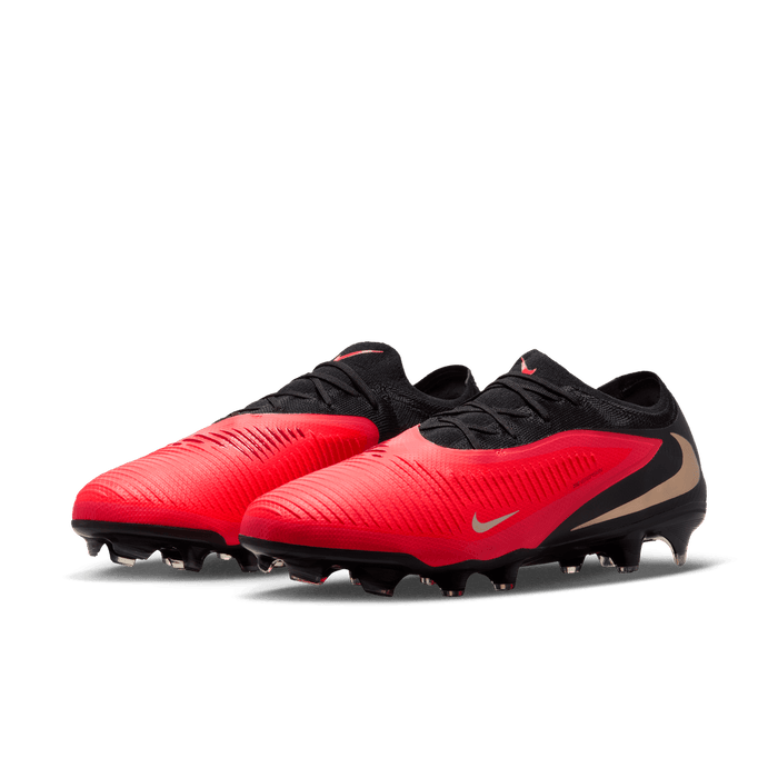 Nike Phantom 6 Low Pro FG football boot in bright crimson, blur and black - toe and forefoot