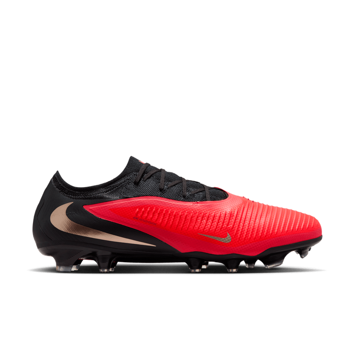 Nike Phantom 6 Low Pro FG football boot in bright crimson, blur and black - side profile