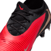 Nike Phantom 6 Low Pro FG football boot in bright crimson, blur and black - upper detail
