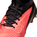 Nike Jr. Phantom 6 Low Academy FG/MG junior football boot in bright crimson, blur and black - upper detail