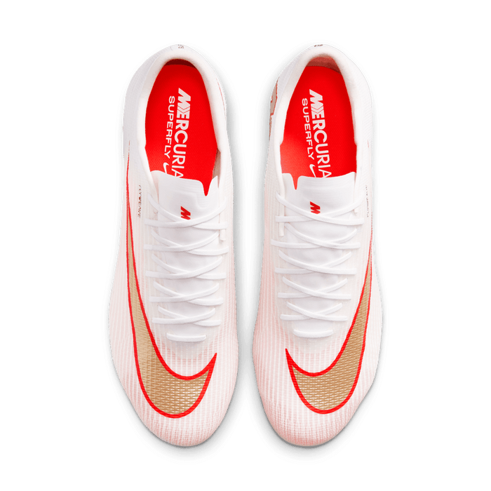 Nike Mercurial Superfly 11 Pro FG football boot in white, blur and bright crimson - top-down view
