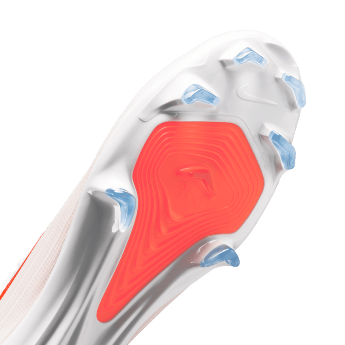 Nike Mercurial Superfly 11 Pro FG football boot in white, blur and bright crimson - close-up detail