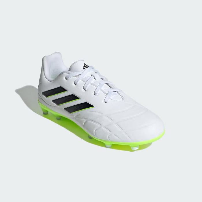 Adidas Copa Pure II.3 FG Jnr Football Boots (White/Black/Lucid Lemon)