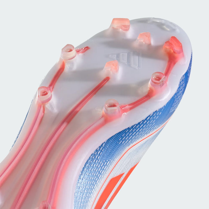 Adidas F50 Pro FG Football Boots (White/Solar Red/Lucid Blue)