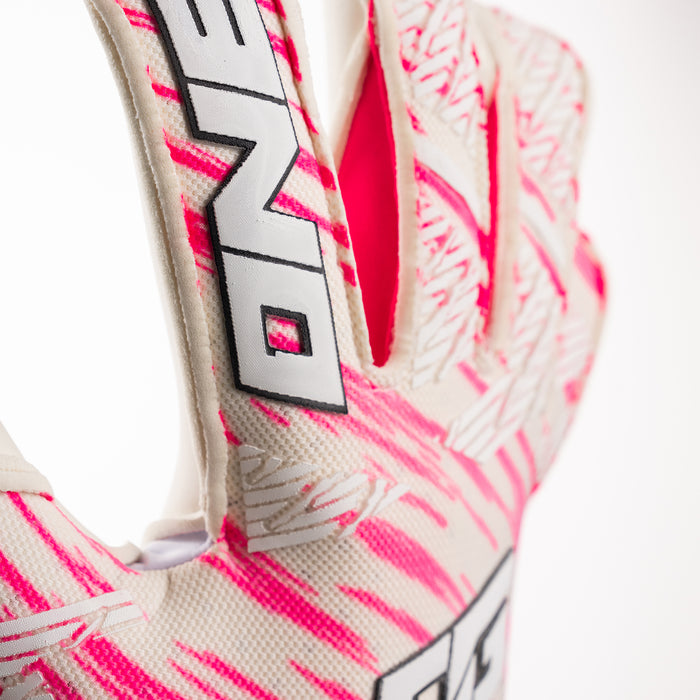 Close-up of the ONE branding on the index finger of The One Glove OG1 Amped