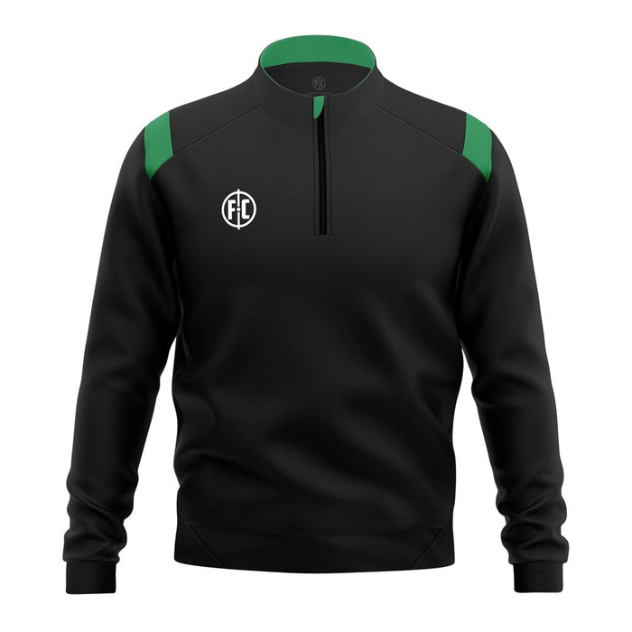 FC Contrast 1/4 Zip - Black/Emerald