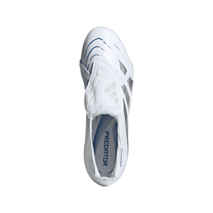 Adidas Predator League Fold-Over Tongue FG Football Boots (Cloud White/Silver Metallic/Bright Royal)