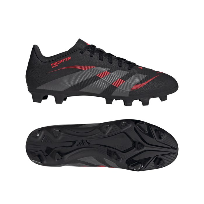 Adidas Predator Club FG/MG Boots (Black/Grey Four/Lucid Red)