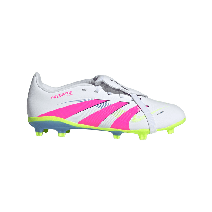 Adidas Predator League Fold-Over Tongue FG Jnr Football Boots (White/Lucid Pink/Lucid Lemon)