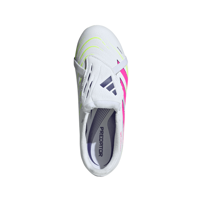 Adidas Predator League Fold-Over Tongue FG Jnr Football Boots (White/Lucid Pink/Lucid Lemon)