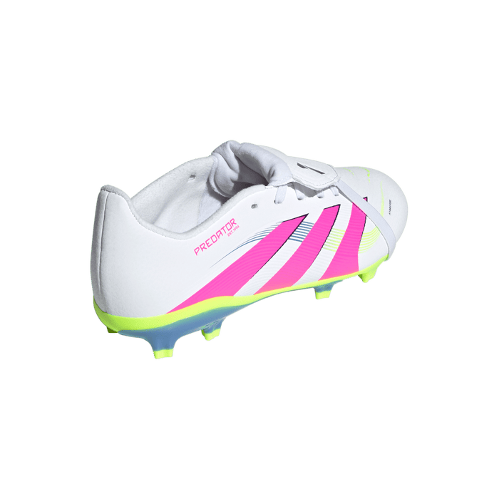 Adidas Predator League Fold-Over Tongue FG Jnr Football Boots (White/Lucid Pink/Lucid Lemon)