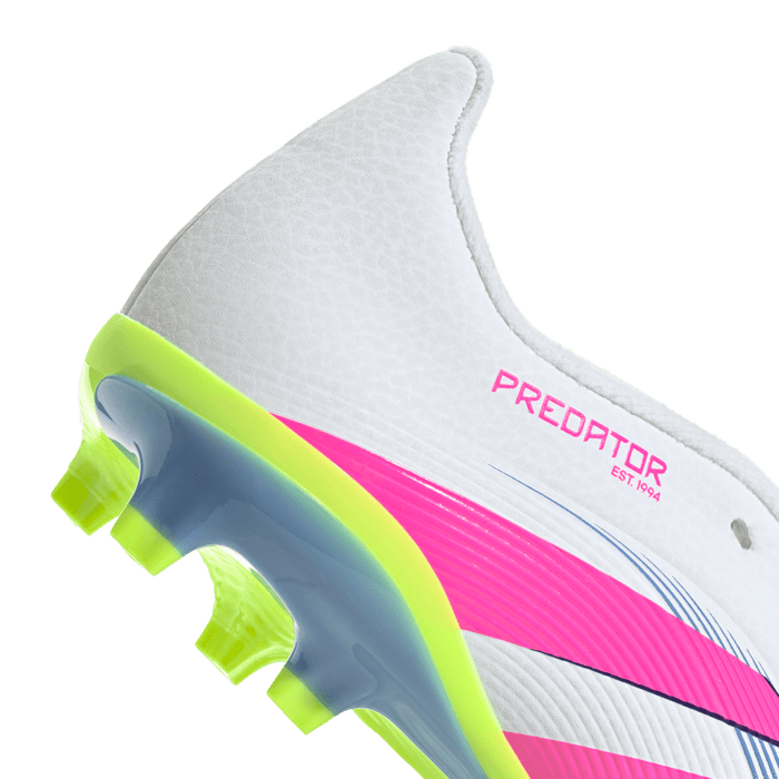 Adidas Predator League Fold-Over Tongue FG Jnr Football Boots (White/Lucid Pink/Lucid Lemon)