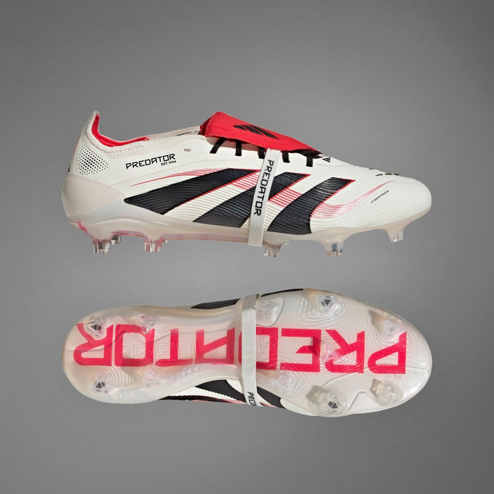 Adidas Predator Elite Fold-Over Tongue FG Football Boot (Off White/Core Black/Pure Ruby)