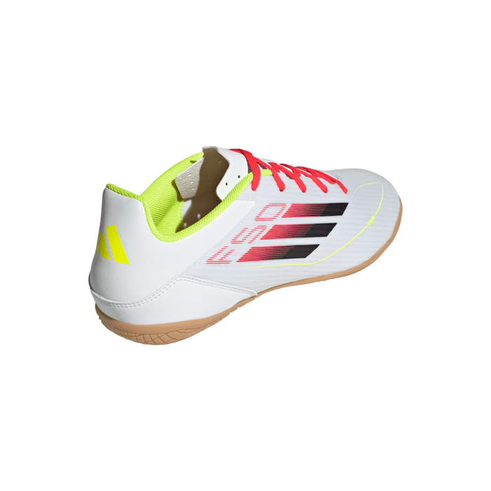 Adidas F50 Club IN Indoor Football Shoes (White/Black/Solar Yellow)