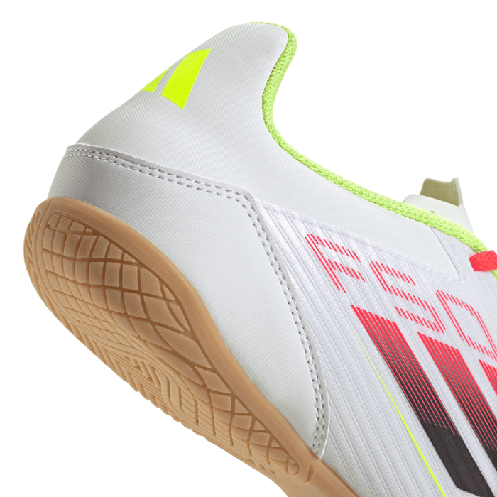 Adidas F50 Club IN Indoor Football Shoes (White/Black/Solar Yellow)