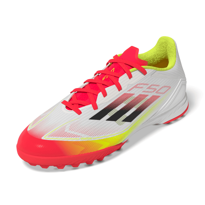 Adidas F50 League TF Turf Football Shoes (White/Black/Solar Yellow)