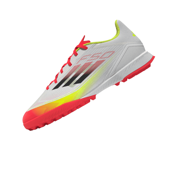 Adidas F50 League TF Turf Football Shoes (White/Black/Solar Yellow)