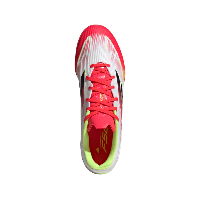 Adidas F50 League TF Turf Football Shoes (White/Black/Solar Yellow)