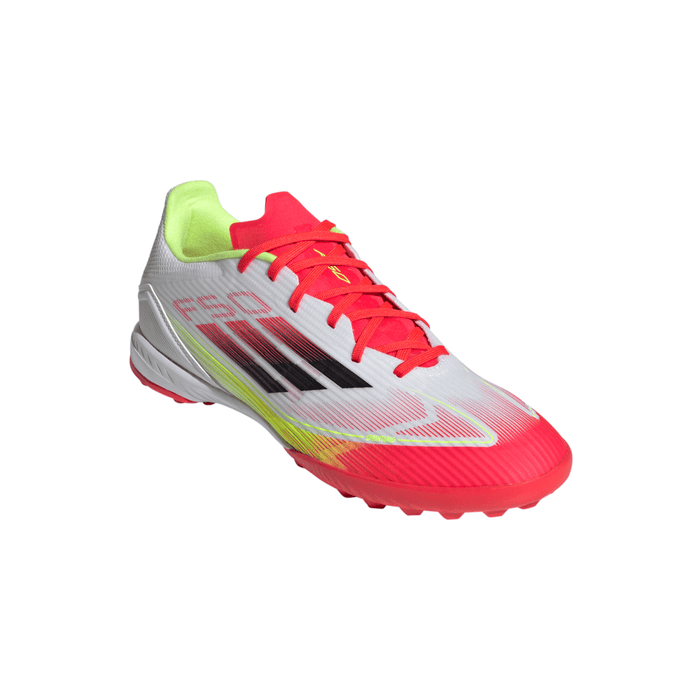 Adidas F50 League TF Turf Football Shoes (White/Black/Solar Yellow)