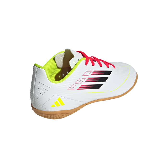 Adidas F50 Club Jnr IN Indoor Football Shoes (White/Black/Solar Yellow)