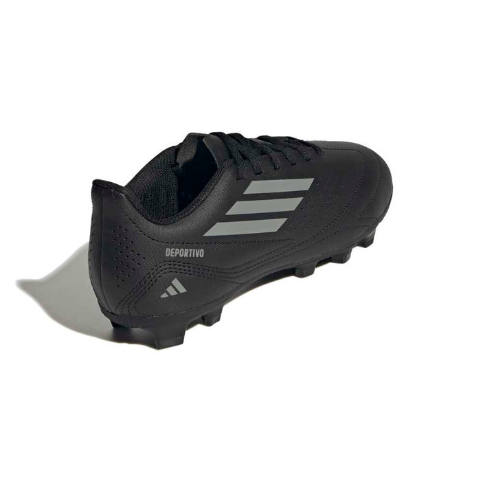 adidas Deportivo III FxG junior football boot in black and grey - heel and back angle
