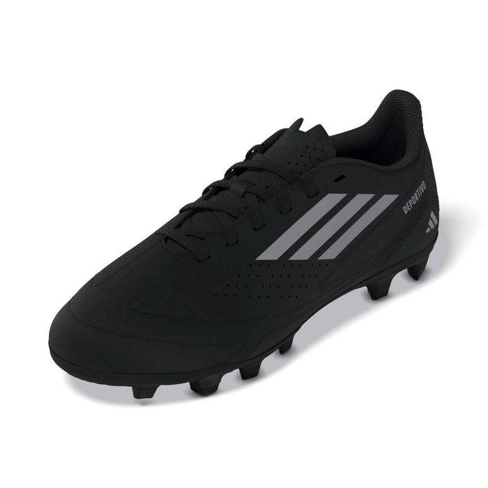 adidas Deportivo III FxG junior football boot in black and grey - side profile