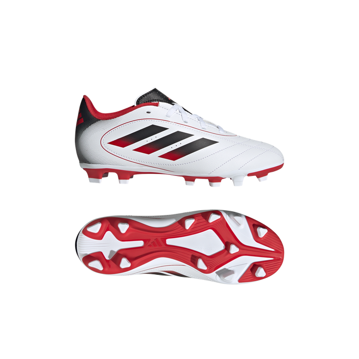 Adidas Goletto IX FG/MG Jnr Football Boots (White/Core Black/Better Scarlet)