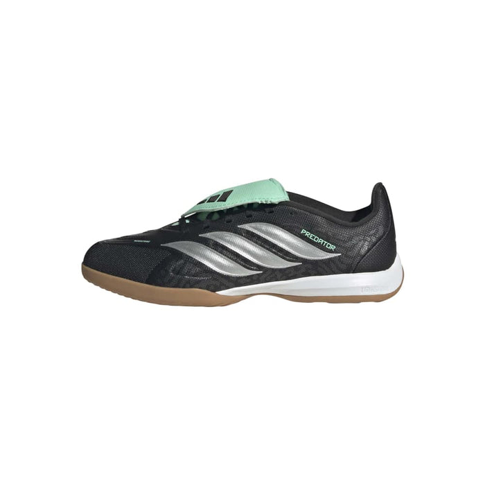 Adidas Predator League Fold-Over Tongue Indoor Junior Football Shoes (Core Black/Silver Metallic/Pulse Mint)