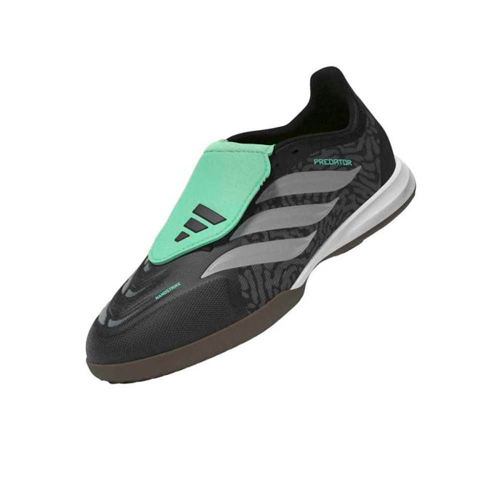 Adidas Predator League Fold-Over Tongue Indoor Junior Football Shoes (Core Black/Silver Metallic/Pulse Mint)