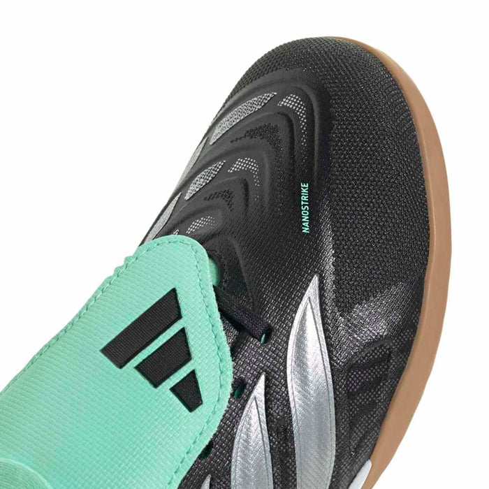 Adidas Predator League Fold-Over Tongue Indoor Junior Football Shoes (Core Black/Silver Metallic/Pulse Mint)