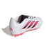 adidas Predator Club FG/MG junior football boot in white and solar turbo - heel and back angle