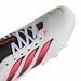 adidas Predator Club FG/MG junior football boot in white and solar turbo - heel detail close-up