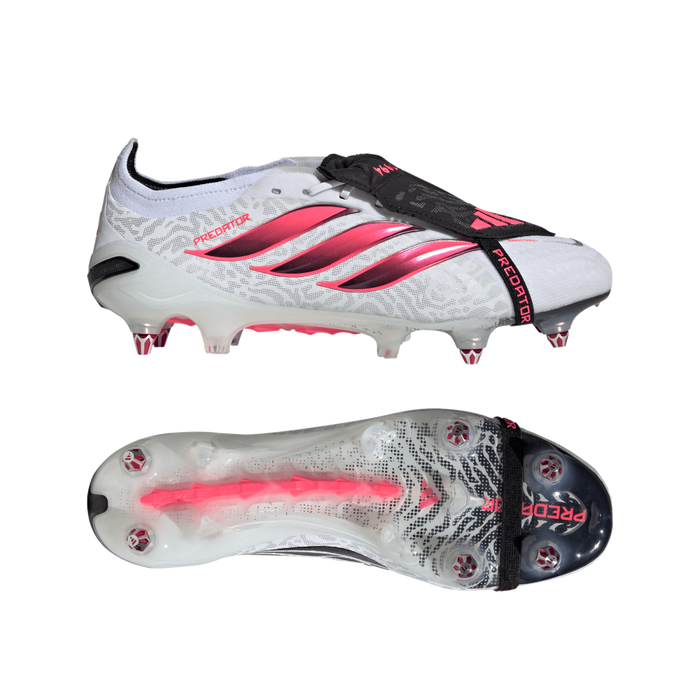 Predator Elite Fold-Over Tongue SG Football Boots (White/Solar Purple/Solar Turbo)